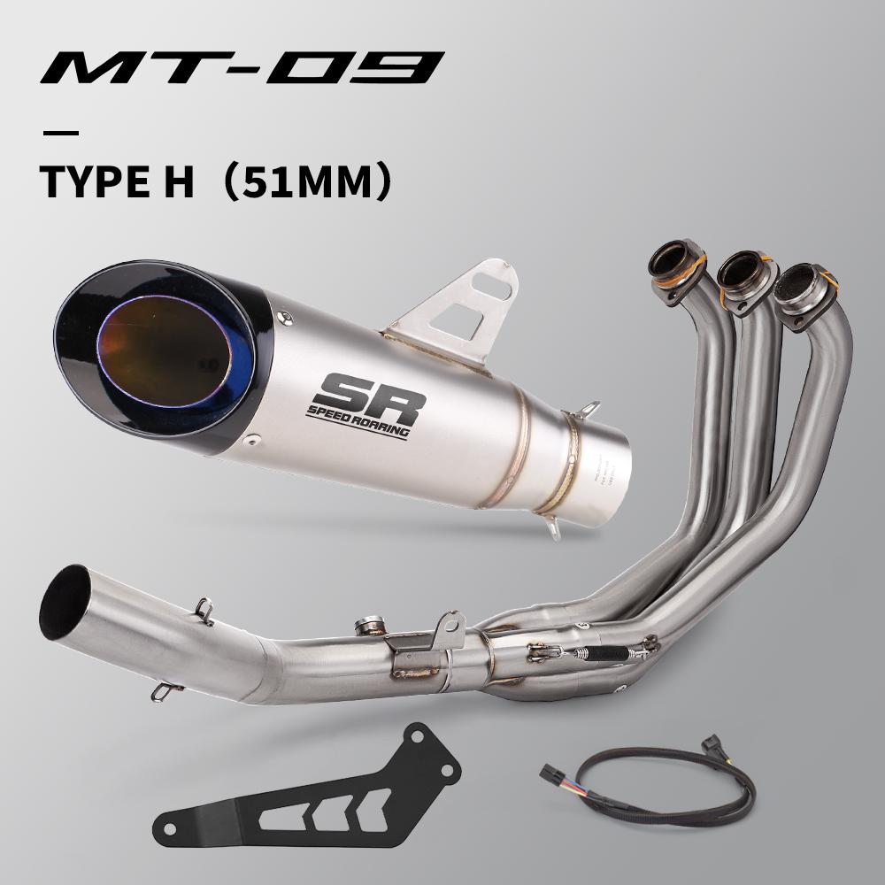 Motorcycle Exhaust Escape Slip On For MT09 MT-09 Tracer 9 900 GT XSR900 2020-2023 Front Link Pipe 51mm Muffler