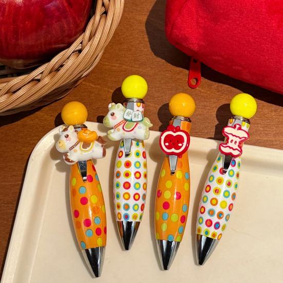 Creative Ballpoint Pen Smooth Writing Twisting Bowling Ball Pen Dopamine Vibrant