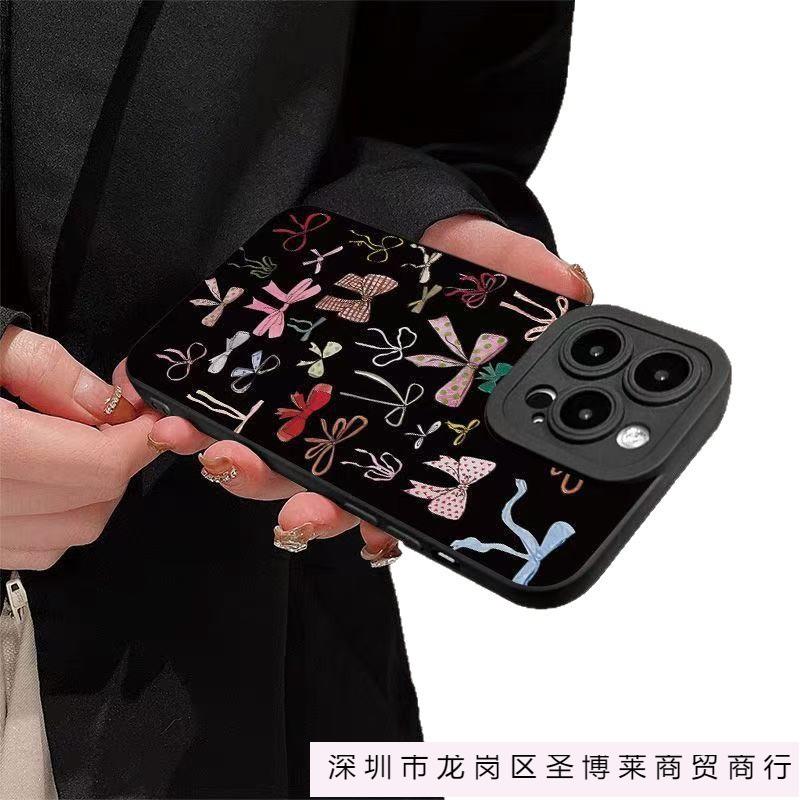 Bow illustration is suitable for Apple 17 mobile phone case iPhone16/15/14 simple 13 new 12 anti-drop 11PM