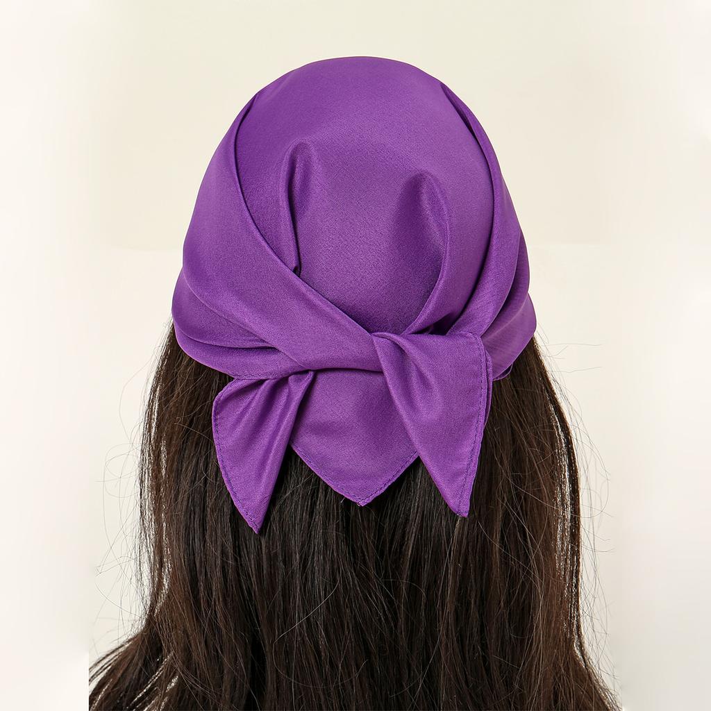 Einfacher quadratischer Polyester-Schal für Damen, Schaloberteil, Kopftücher, Leichte Halstücher, Haarbandana, Halstuch, Muslimischer Hijab