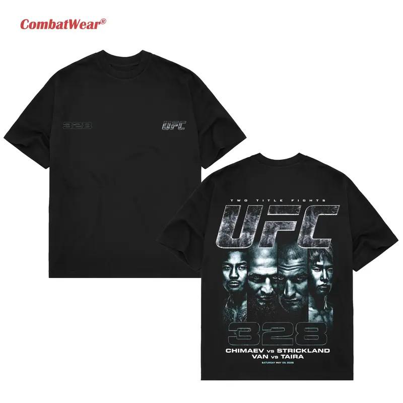 T-Shirt UFC 328 Newark New Jersey Combatwear Personalizzata Grafica Vintage