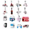 925 Silver Headset Game Machine Motorcycle Pendant Charm Bead Fit Original Bracelet Necklace Diy Female Jewelry Gift