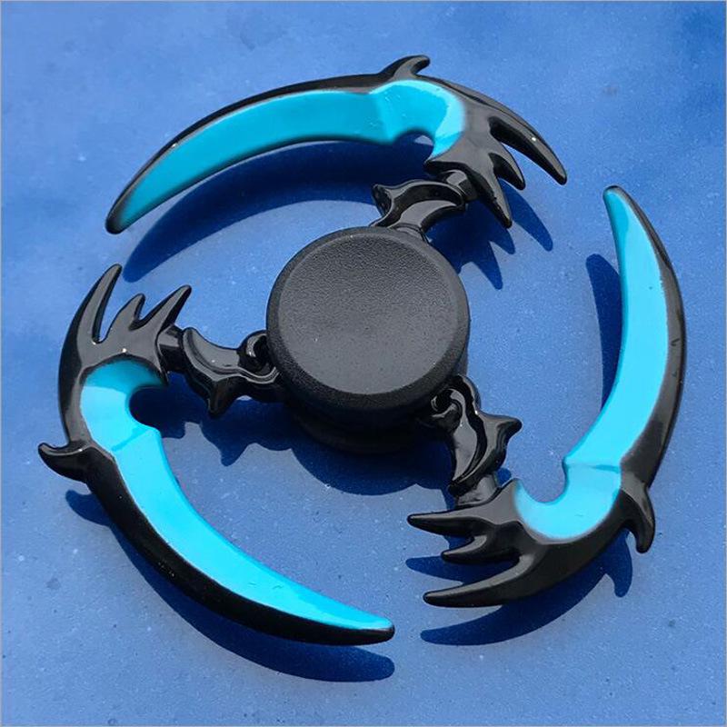 Colorful Zinc Alloy Fidget Spinner: Black Tech Stress-Relief Toy for Students and Kids.