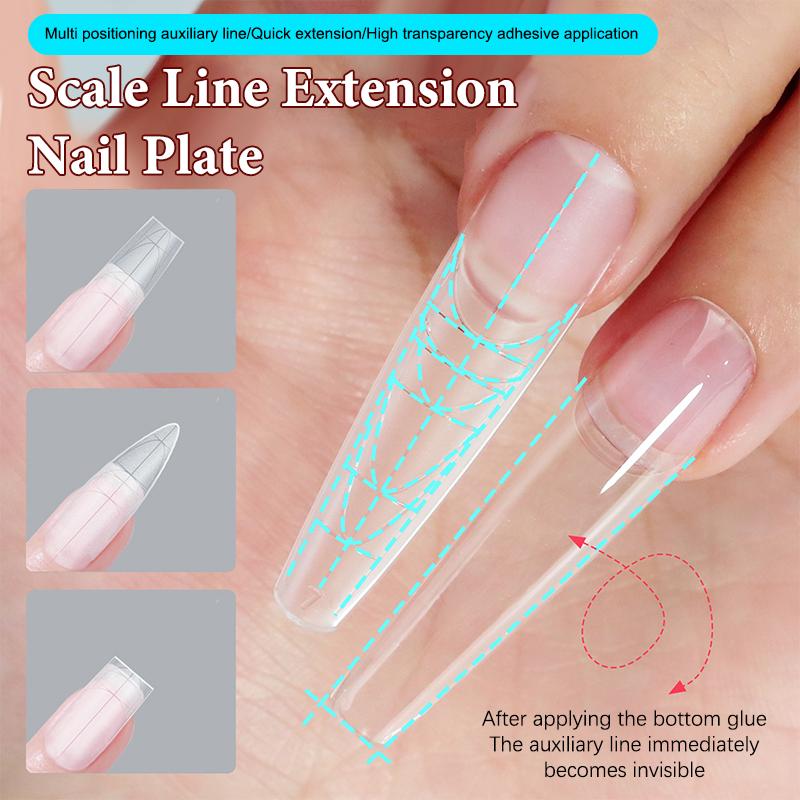 240 Stück Ultra-Dünne Doppelseitige Falsche Nägel Mit Hilfslinie Spurlos Nagelspitzen Klare Verlängerung Falsche Nägel DIY