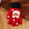 Ladies Adult Brushed Thicken Warm Cartoon Woolen Knitted Christmas Fawn Gloves