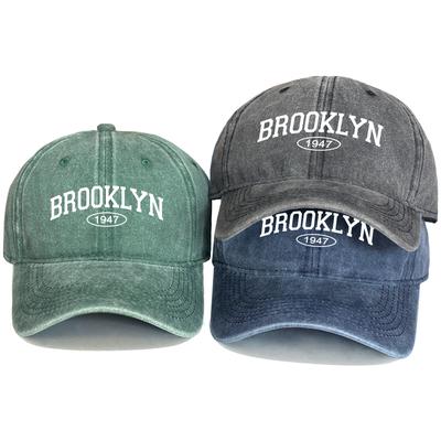 BROOKLYN 1947 Snapback Baseball Caps Unisex Washed Cotton All-season Caps For Woman Adjustable Buckle Hats One Size Fits All