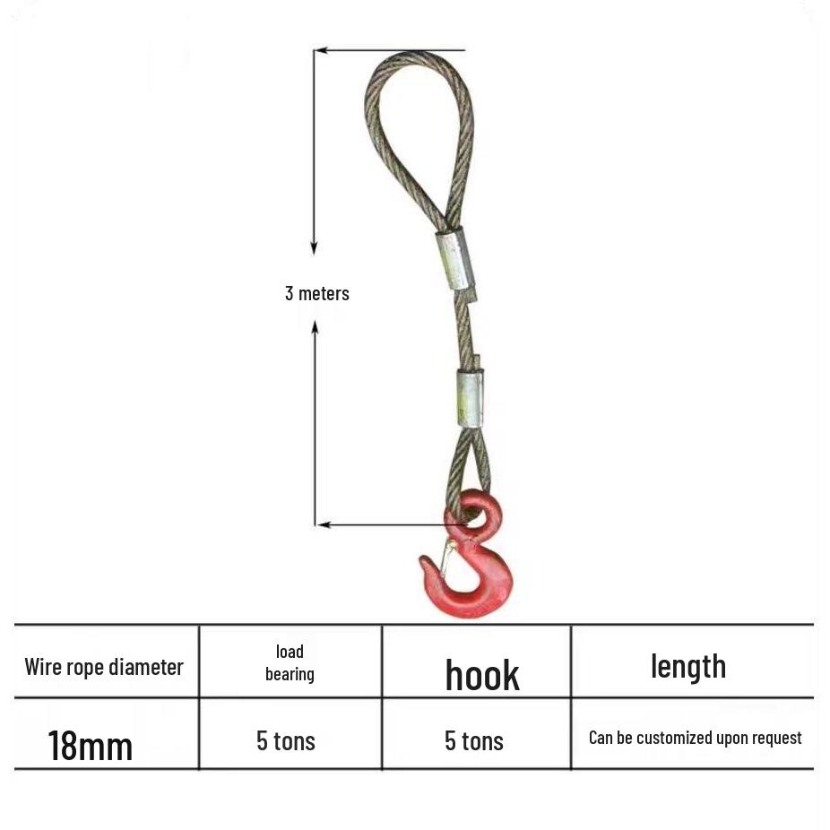 Pressed Oily Double-Leg Wire Rope Hook Sling for Lifting