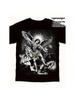 T-shirt Grafica 100% Cotone Arcangelo Michele Sconfigge Satana Nera Vestibilità Regolare Leggera