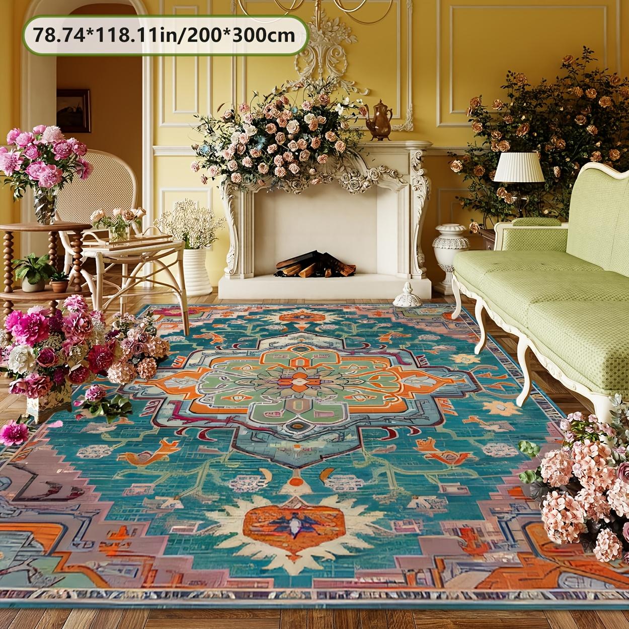 

Vintage Bohemian Area Rug Polyester Fiber Machine Washable Non Slip Durable Easy Clean Living Room Bedroom Indoor 50x80cm20x31in