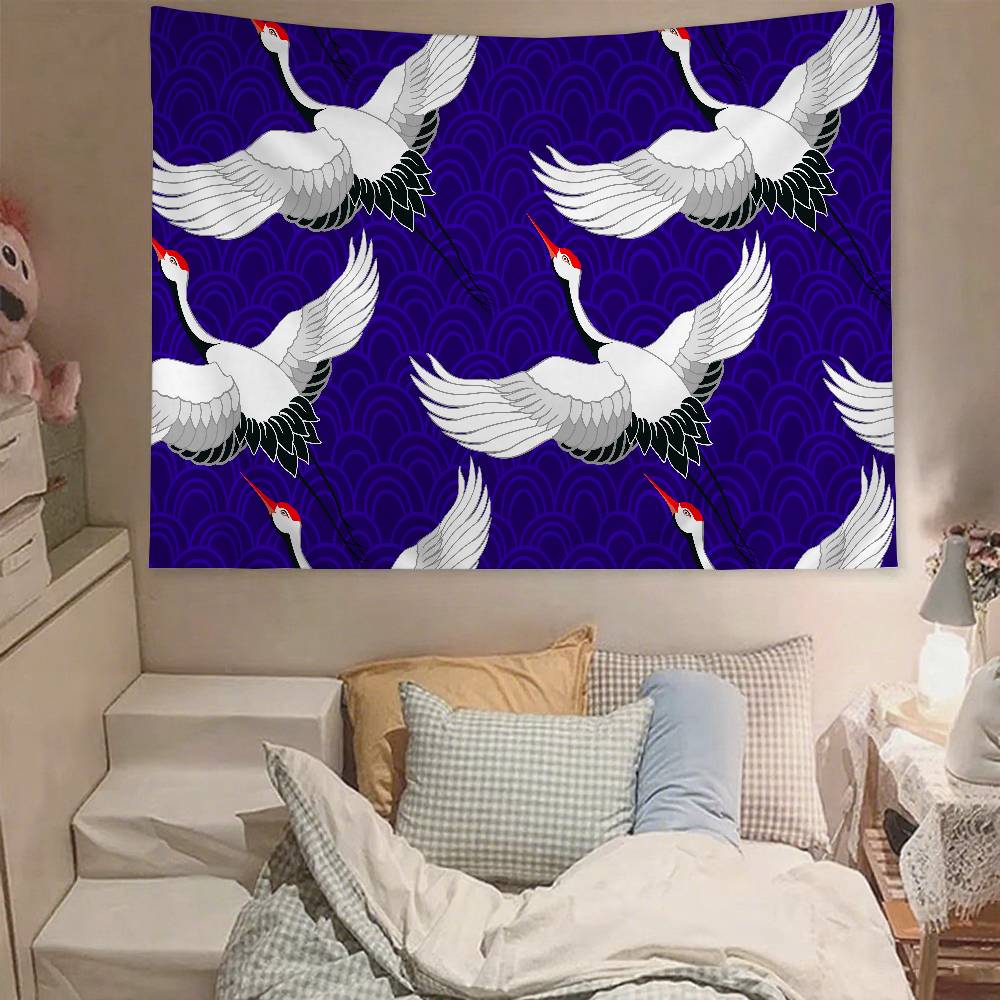 Crane Tapestry Wall Hanging Tapestry Art Deco Blanket Curtain Hanging At Home Bedroom Living Room Decor
