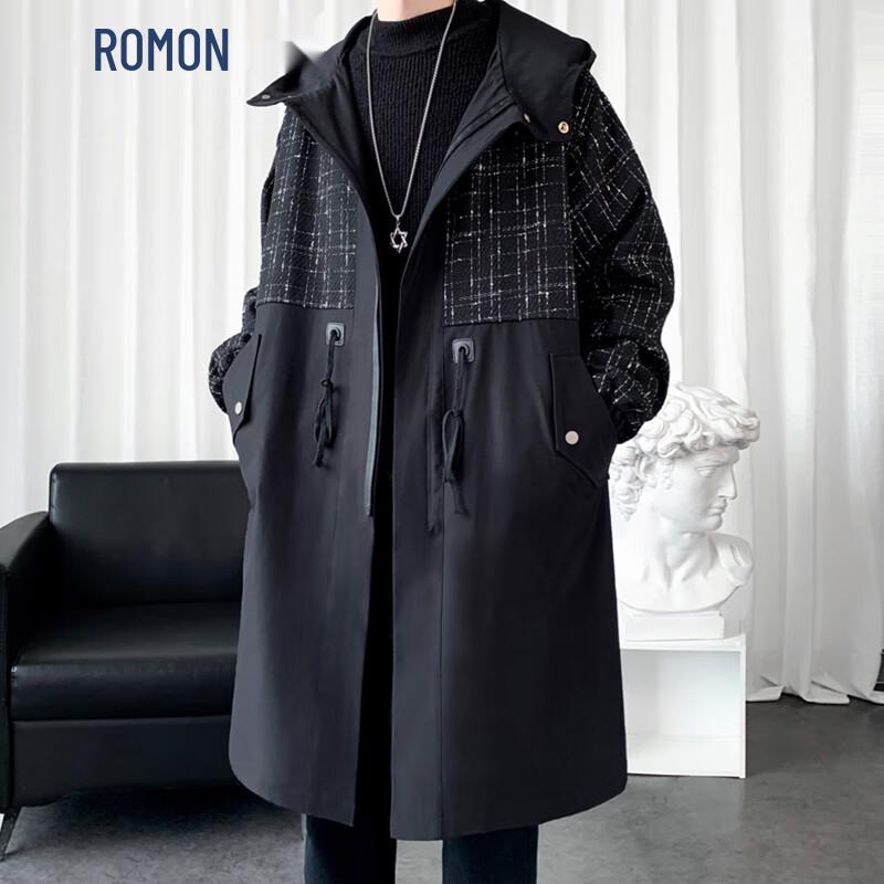 ROMON Men s Mid-Length Business Wool Blend Overcoat M