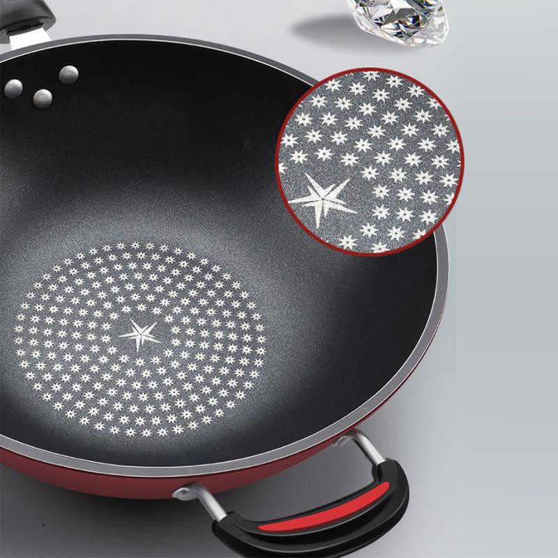 Wok nieprzywierający Wok domowy nieoleisty kuchenka gazowa kuchenka indukcyjna ogólne żelazny garnek patelnia gotowanie naczynia kuchenne