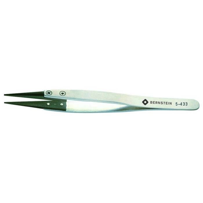 Bernstein Tools for Electronics 5-433 Pince brucelle de précision émoussée, effilée 125 mm