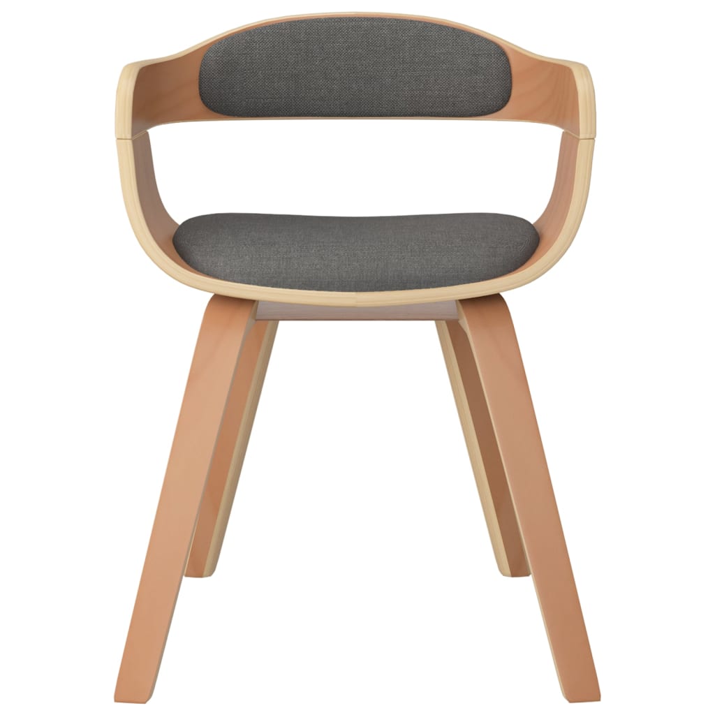 Vidaxl Dining Chair, Light Gray, Bentwood And Fabric