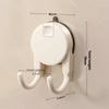 Durable No Drill Suction Cup Double Hook Wall Organizer Removable Bathroom Hooks Press Type Key Clothes Hook Home