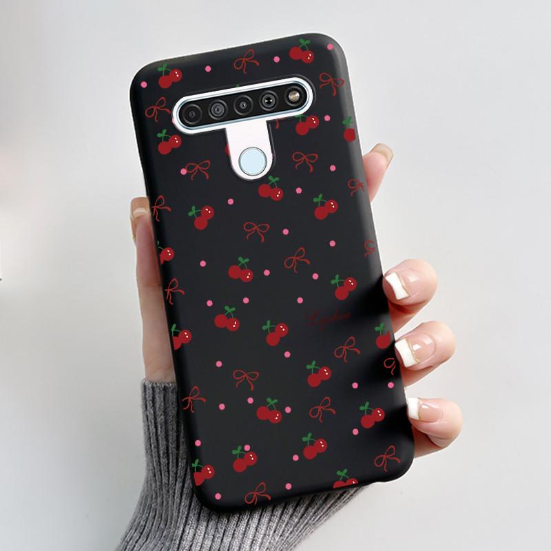 Cute Case For LG Q61 Capa For LG K61 Coque For LG Q70 Fundas Printing Shell Protective Cover Soft Silicone Cartoon Black Casing