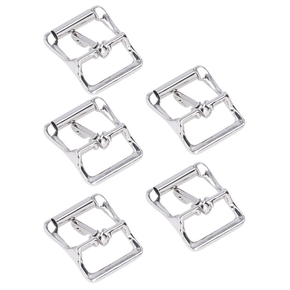 5pcs Square Center Bar Metal Replacement Buckle Single Prong Buckle Leather Craft