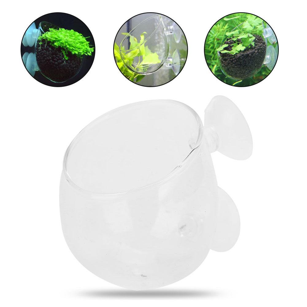 Glass Transparent Crystal Clear Aquarium Water Plant Grass Planting Pot Fish Tanks Decoration Supplies