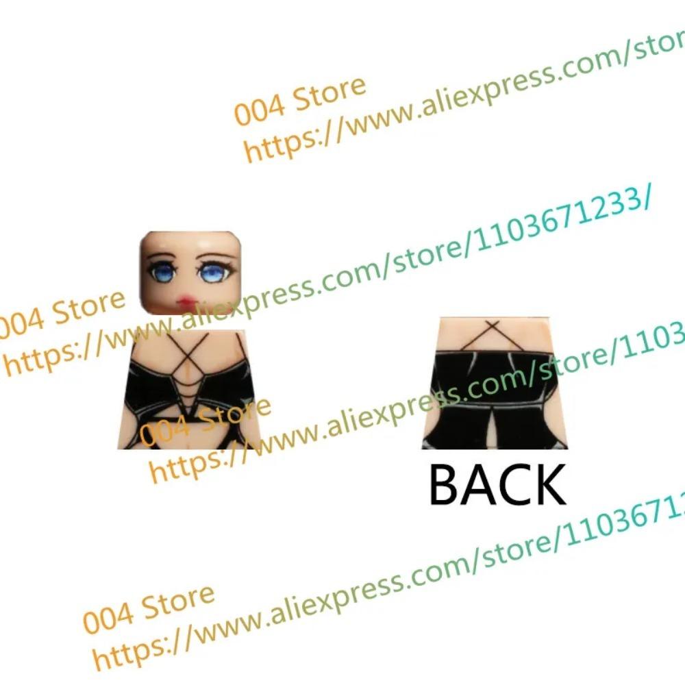 18+ Adult Building Block MOC Anime Action Figure Sexy Model Date Cartoon Swimwear Girl Hair Kit Ornament Toy Gift Collection F31