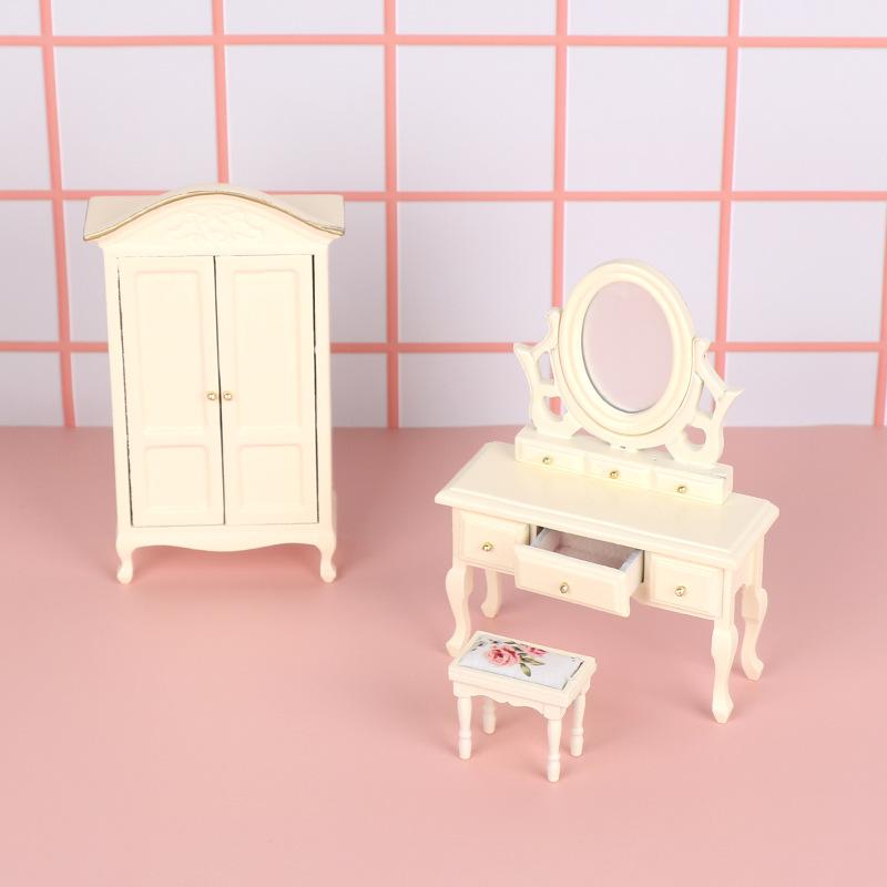 1 Set Miniature European Bedroom Furniture 1:12 Dollhouse Kitchen Scene Cooking Table Sink Cabinet Model Toy Dolls Accessories