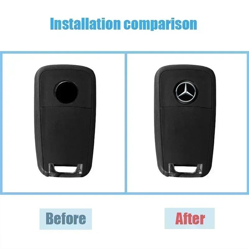 CQY1 5/10Pcs 14MM Car Key Shell Emblem Sticker Auto Remote Accessories For Mercedes Benz AMG W203 W206 W220 W205 W211 W212 W201 W168