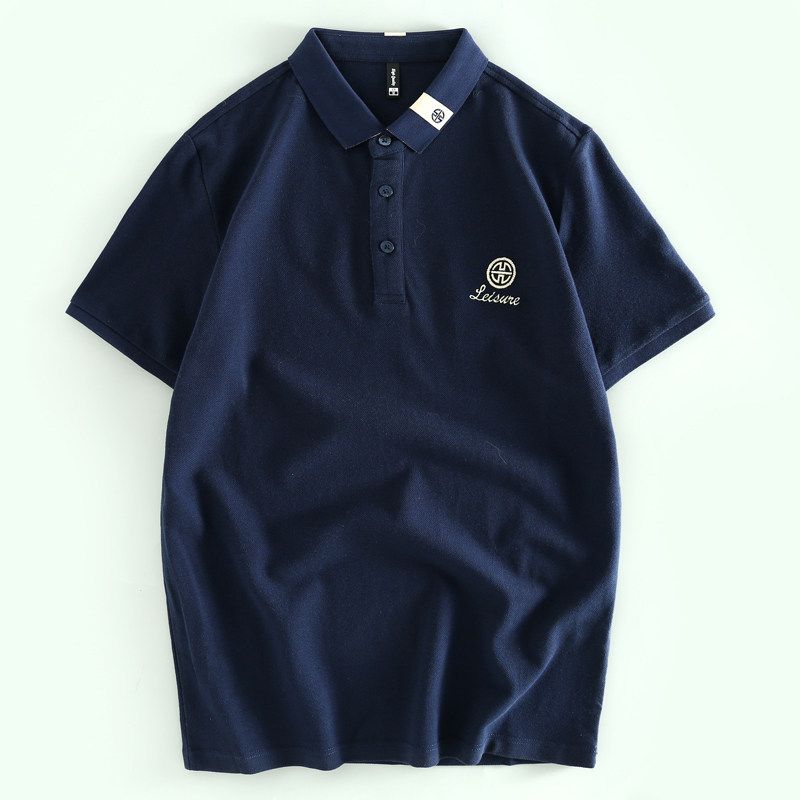 Original Order Withdraw from Cupboard Tail Goods Summer Lapel Embroidered Cotton Half Sleeve T-shirt Men's Business Casual Short sleeve Polo Shirt