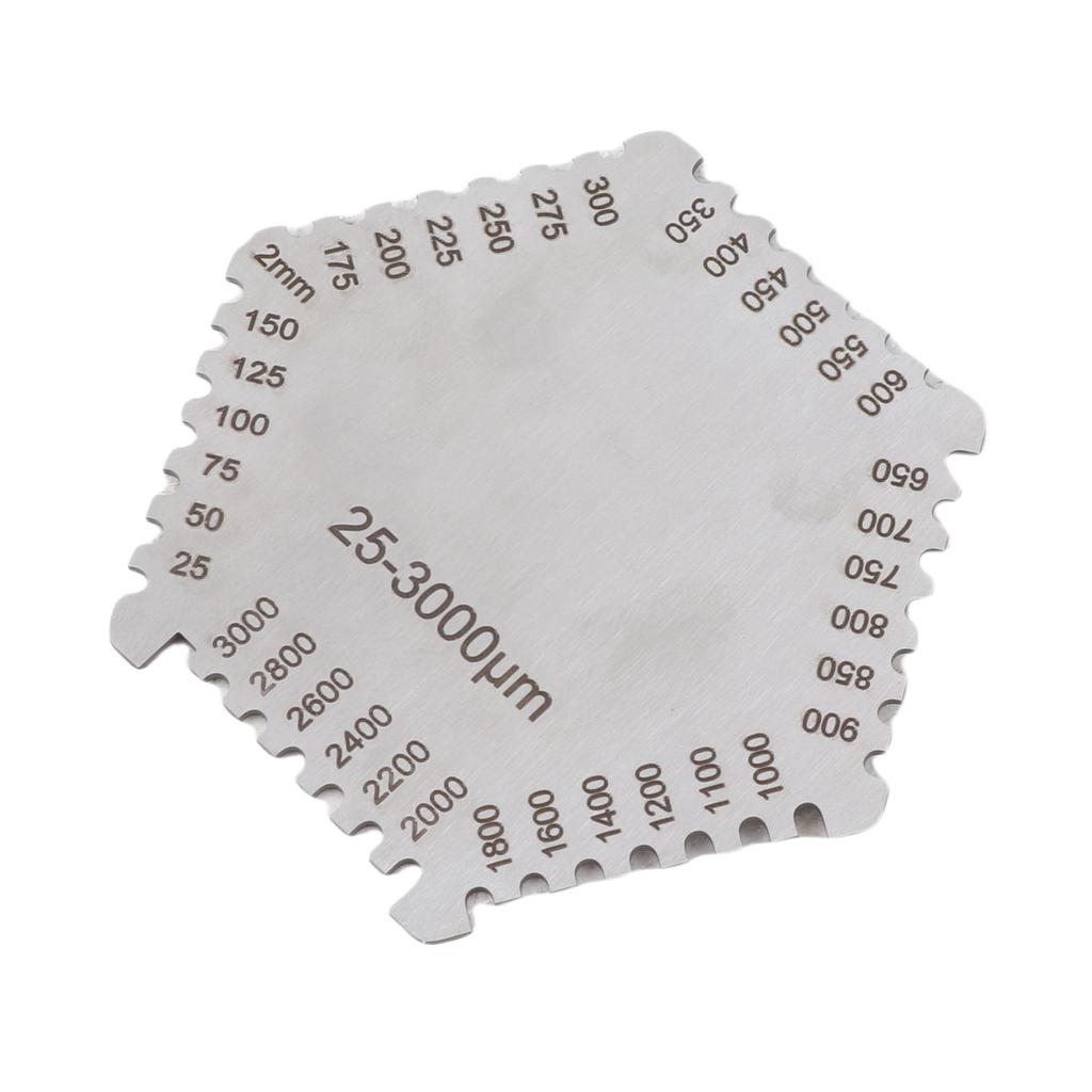 High Accurate Stainless Steel Wet Film Comb 25 3000um Thickness Gauge