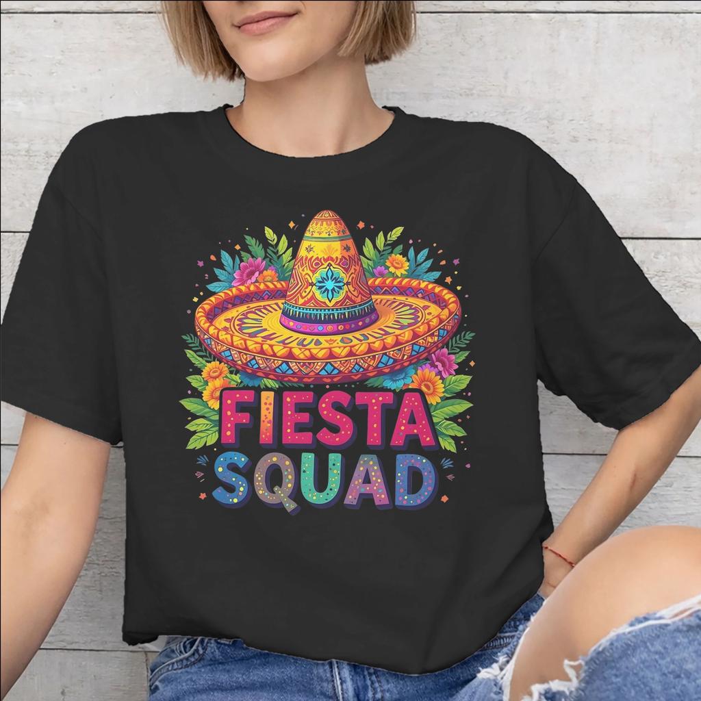 Fiesta Squad Cinco De Mayo New Arrival T Shirts Unisex Unisex Pure Cotton Tee Shirt Clothing