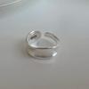 New 925 Silver Open Rings for Women Fashion Couple Handmade Smooth Wide Irregular Ring Prevent Allergy Jewelry Gifts