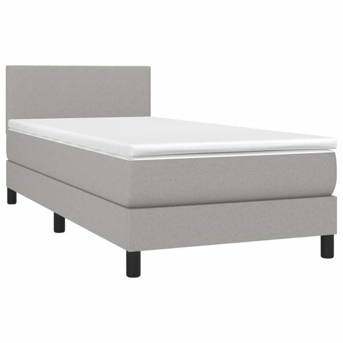 Maison Exclusive - Sommier à lattes de lit avec matelas et LED Gris clair 90x200cm