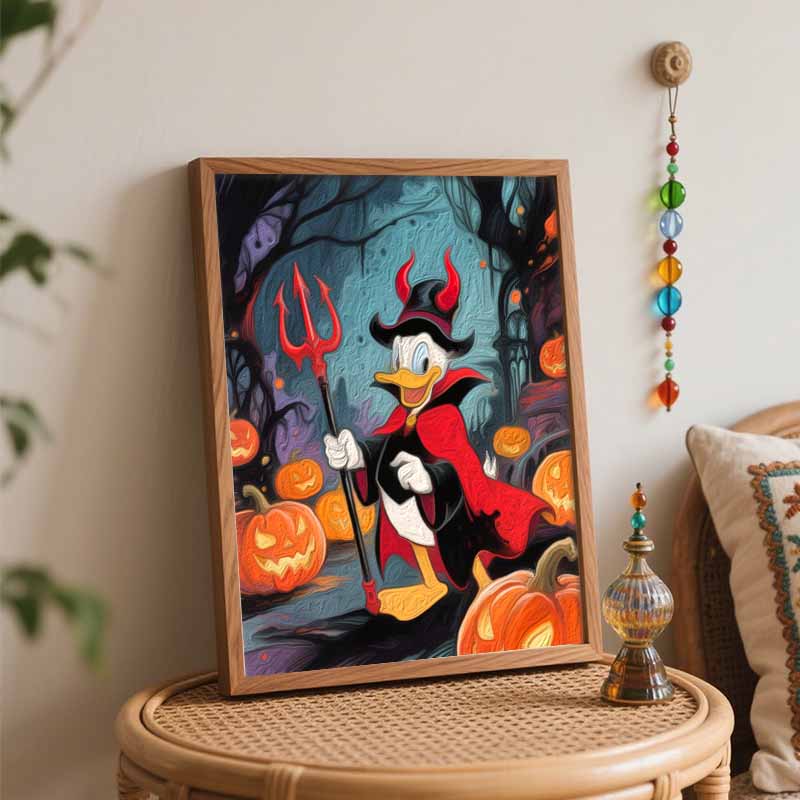 Disney Donald Duck halloween pumpkin oil painting art kit handmade painting diy home decoration