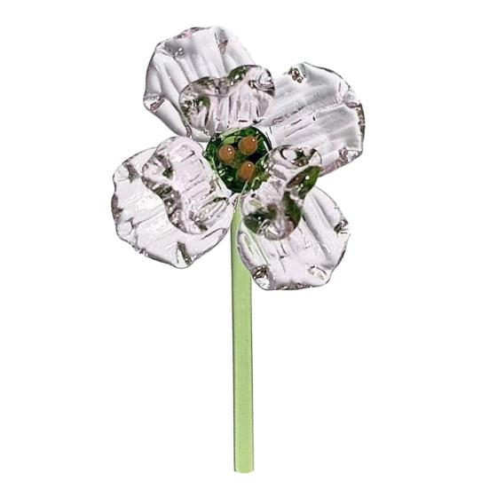 Handmade Glass Flower Decoration with Stem Hand-Blown Mini Floral Plants Figurine Home Living Room Office Table Flower Vase Ornament