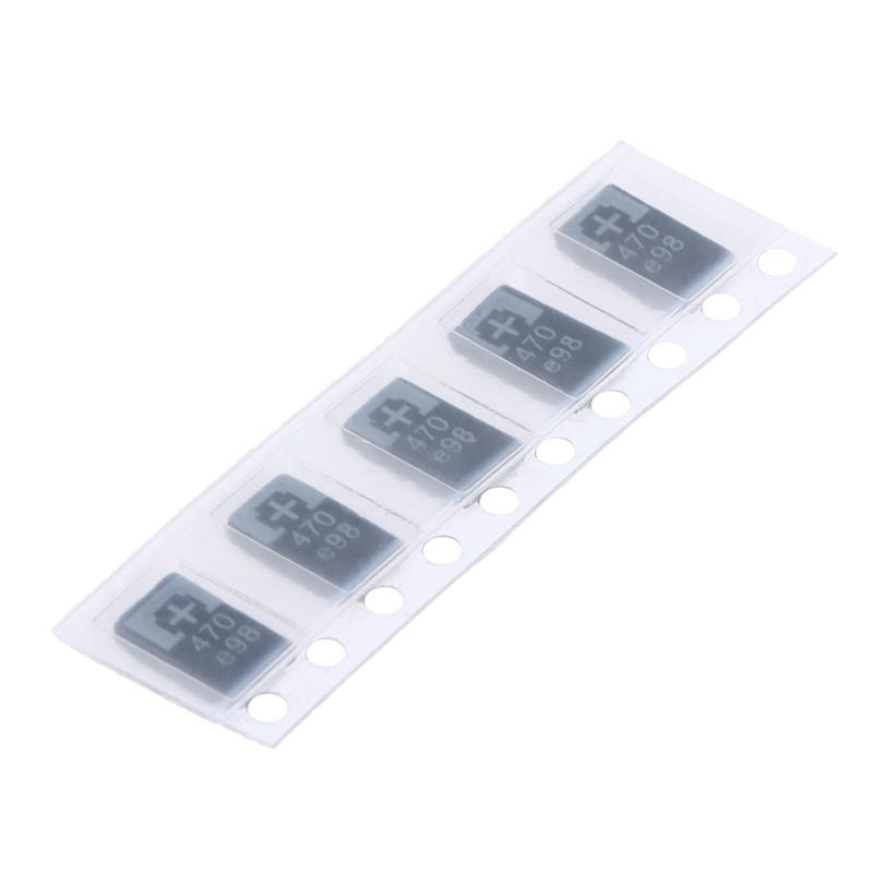 5 Pcs 2R5Tpe470M9 470 2.5V 470Uf Smd Tantalum Capacitor