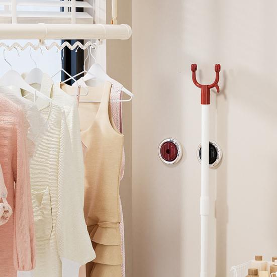 Multi-functional Magnetic Storage Rack No Drilling Adhesive Space Saving Clothes Hook Pole Electric Toothbrush Toilet Brush Broom Organizer Holder