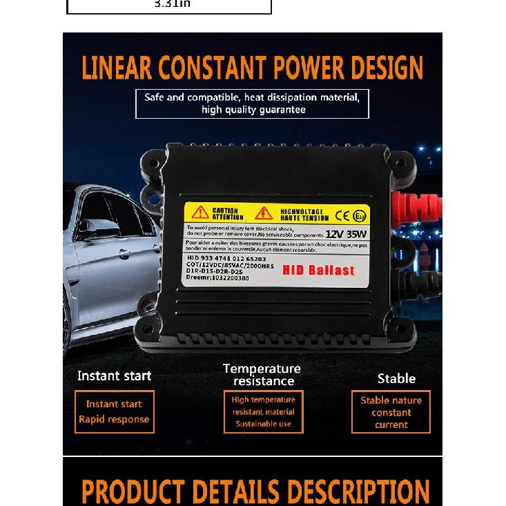 2Pcs Slim HID Ballast 55W Direct Direct Current 12V HID Xenon Ballast Replacement For H1 H3 H7 H8 H11 9005 9006 Xenon Bulbs