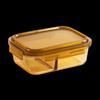 LOCK&LOCK Retro Amber Glass 2-Compartment Food Container