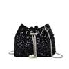 Street Style Bucket Bag For Women With Drawstring Closure And Padded Superfiber Material