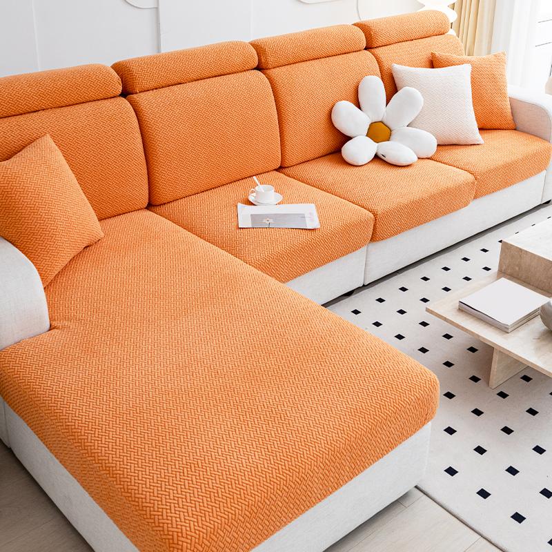 

Эластичный чехол на диван, подходит для домашних животных, всесезонный универсальный чехол на диван, простой современный стиль, противоскользящий чехол на диван, чехол на диван, гостиная Headrest Cover S оранжевый