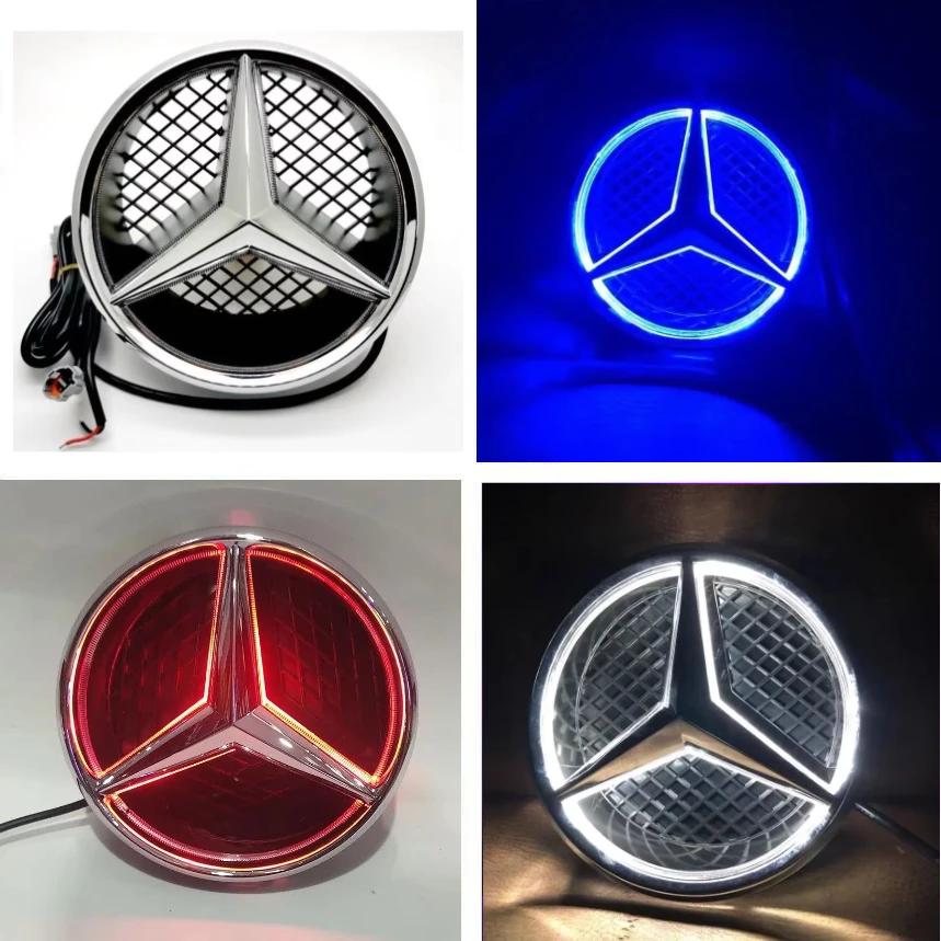 

GLC GLB Car Front Grilled Star Emblem LED for Mercedes Benz W204 C180 C200CGI C200K C230 C260 C250 Illuminated Logo White Blue blue light
