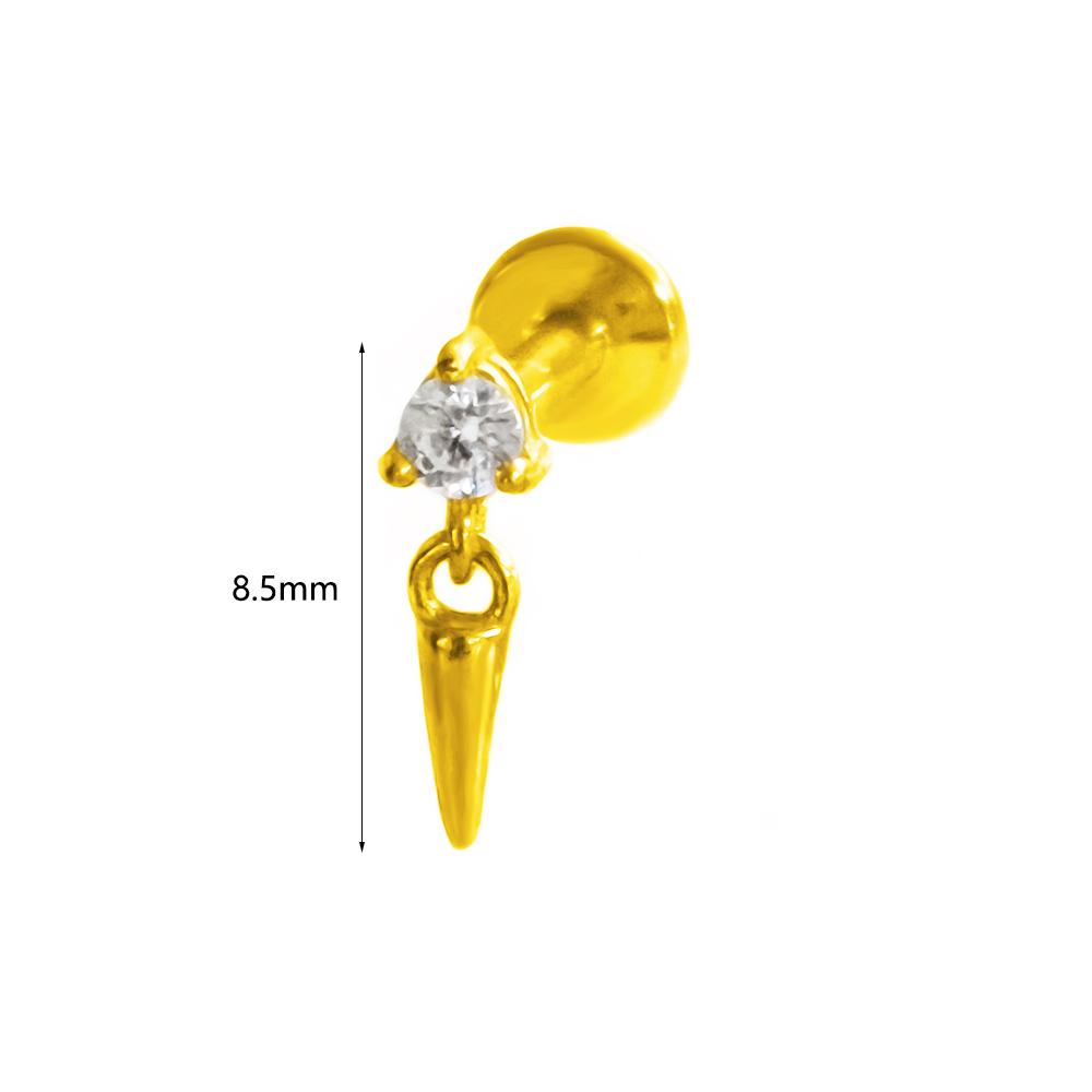 ASTM F136 G23 Titanium Labret Piercing Starfish Earring Stud Bee Leaf Push In CZ Threadless Cartilage 16/18/20G Body Jewelry