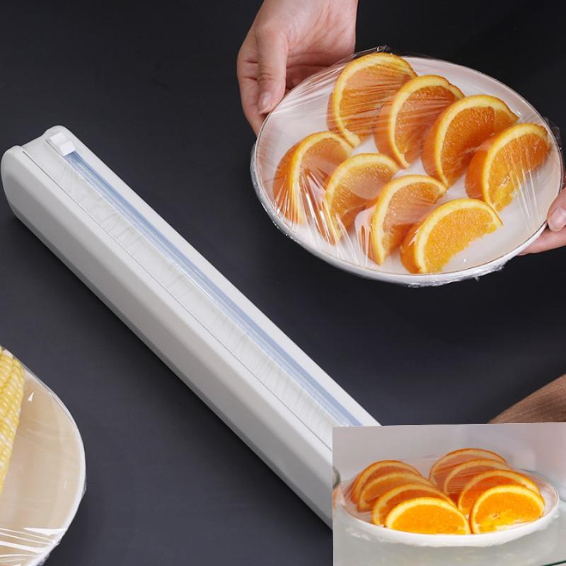 1PC New Kitchen Cling Film Cutting Box Food Packaging Distributor Kitchen Baking Paper Cutter Bidirectional Sliding Knife