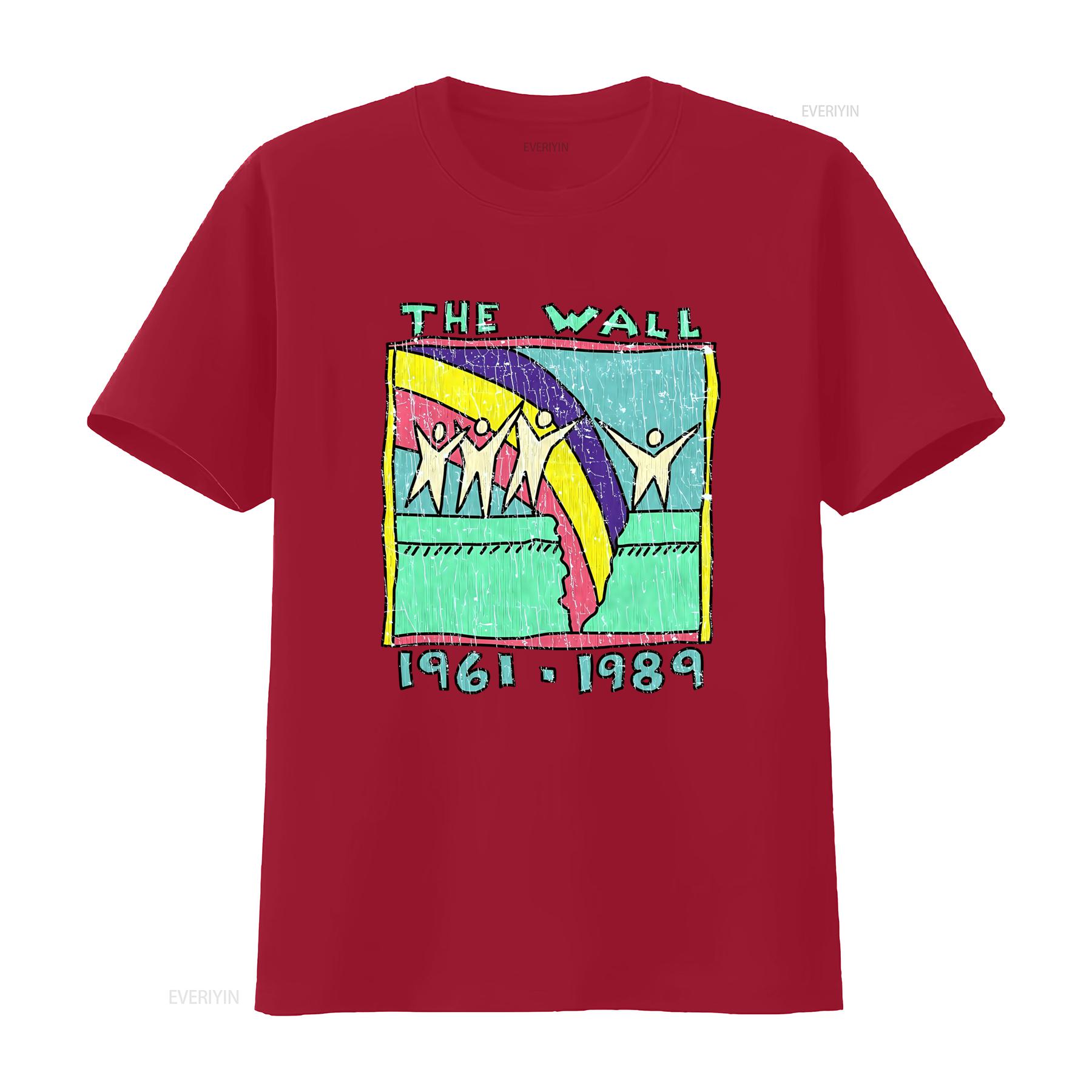 

Fall of the Berlin Wall Classic Retro Vintage T Shirt with Colorful Art Print 1961 1989 vintage Washed streetwear Unisex S