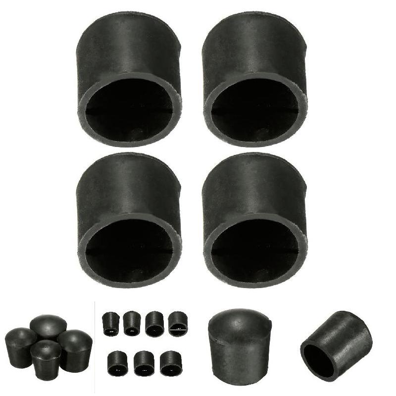 Furniture Leg Caps 4PCS Black Rubber Protector Covers for Chair Table Cabinet 16mm 19mm 22mm 25mm 32mm 40mm 50mm Inner Diameter