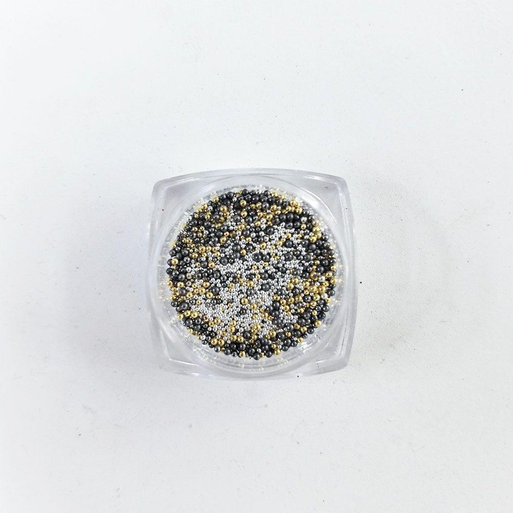 

3D Серебристые Стальные Бусины и Жемчужный Цветок Украшения для Нейл-арта