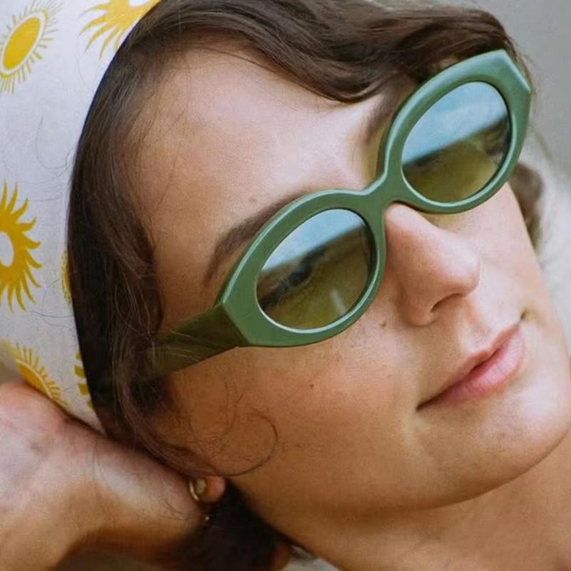 Fashion Cat's Eye Oval Ladies Sunglasses Pop Vintage Punk Accessories for Everyday Shopping