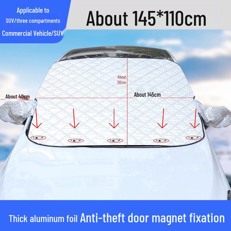 Magnetic Car Snow & Sun Shield for Windshield | Winter Anti-Freeze & Heat Insulation Cover