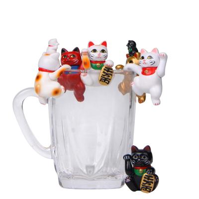 Yousheng Mini Gatti Portafortuna Figurine da Appendere Bordo Tazza Fai da Te Ornamento da Tavolo Paesaggio