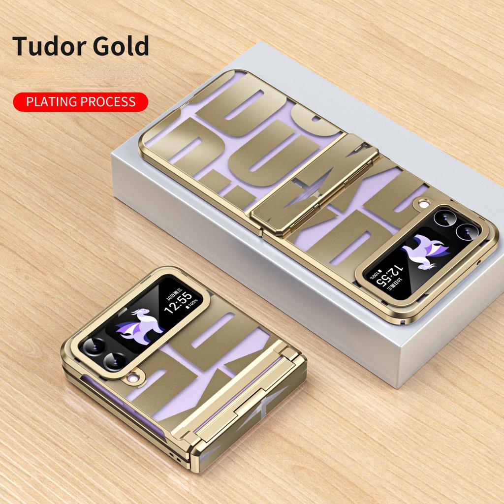 Luxury Phanton Plating Phone Case for Samsung Galaxy Z Flip 4 3 Flip4 Flip3 5G Transparent Hinge Protection Cover