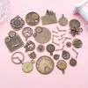 Vintage Green European Gear Pendant Clock Necklace Charm Components