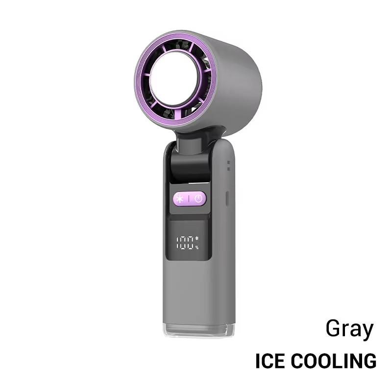 Mini Ice Cold Fan Outdoor Foldable Handheld Fan Mini Cooling Rechargeable 3600mAh 199-level Free Control High Speed Turbo Fan